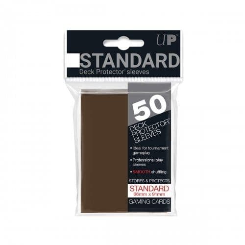 Ultra PRO brown standard size deck protector sleeves, pack of 50 for trading cards