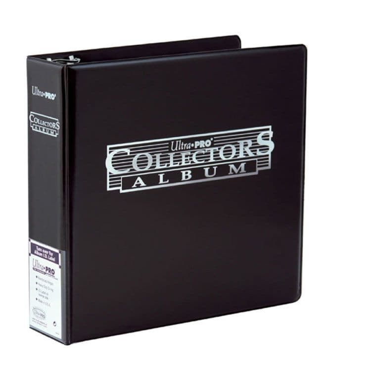Ultra PRO black D-ring collectors album for storing trading cards in standard size pages