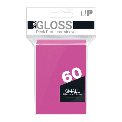 Ultra PRO gloss small deck protector sleeves in bright pink, 60-count pack front-on