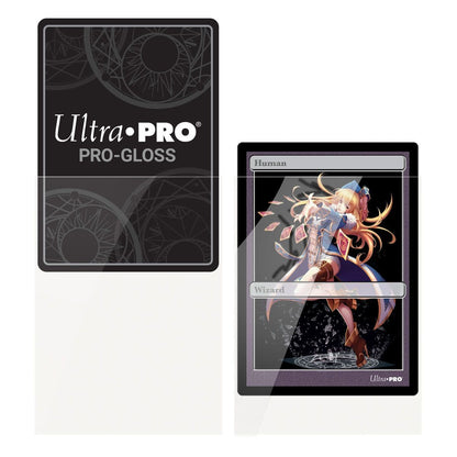 Ultra PRO gloss clear small size deck protector sleeves, pack of 60 close-up packaging detail