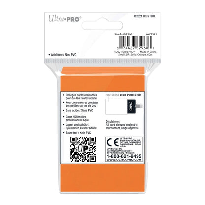 Ultra PRO gloss orange small size sleeve packaging shown from a second angle