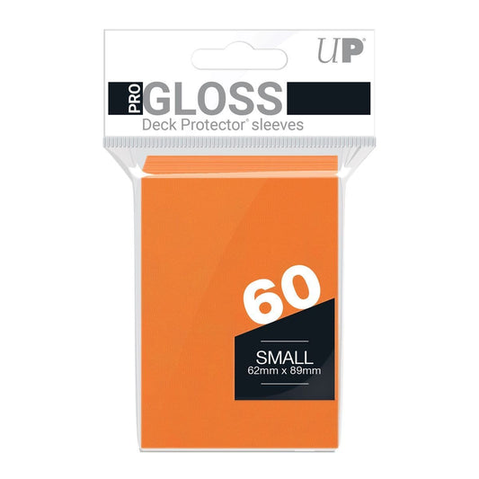Ultra PRO gloss deck protector sleeves in orange, small size pack of 60 for trading cards
