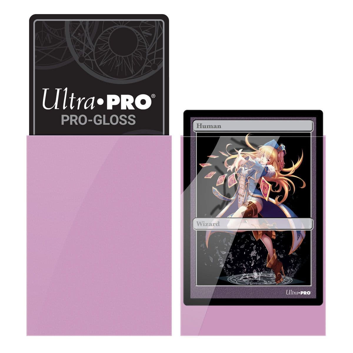 Ultra PRO pink small deck protector sleeves shown from a further angle