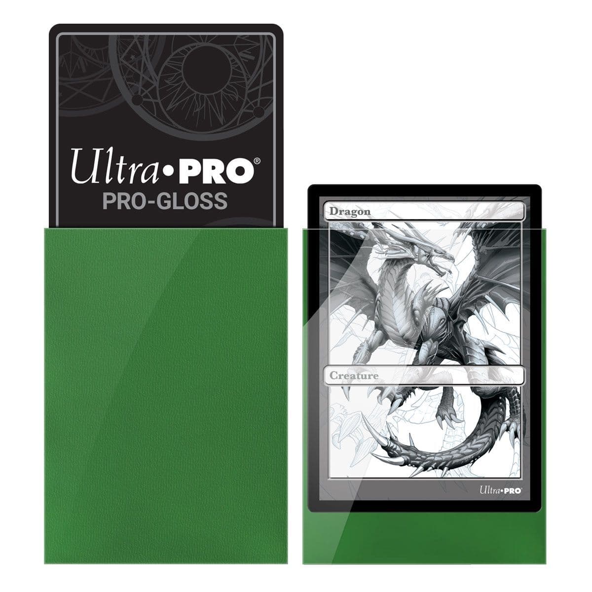 Packaging detail for Ultra PRO Pro-Gloss green standard card sleeves