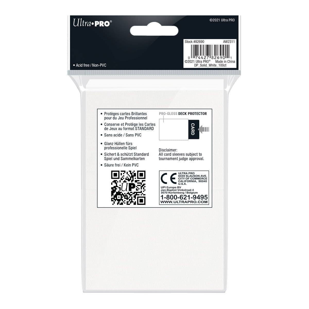 White Ultra PRO Pro-Gloss sleeve pack shown from an alternate view