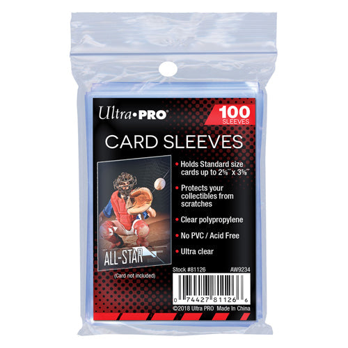 Ultra PRO soft trading card penny sleeves shown in their retail packaging